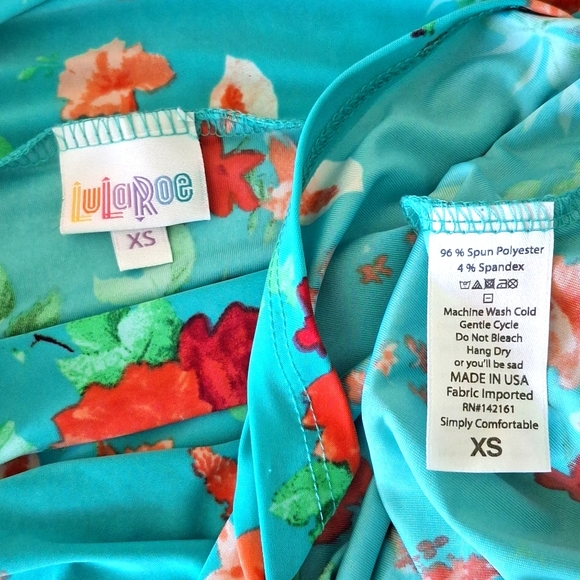 Lularoe XS Floral Skater Aline Skirt Flowy Knee Length - Picture 4 of 4